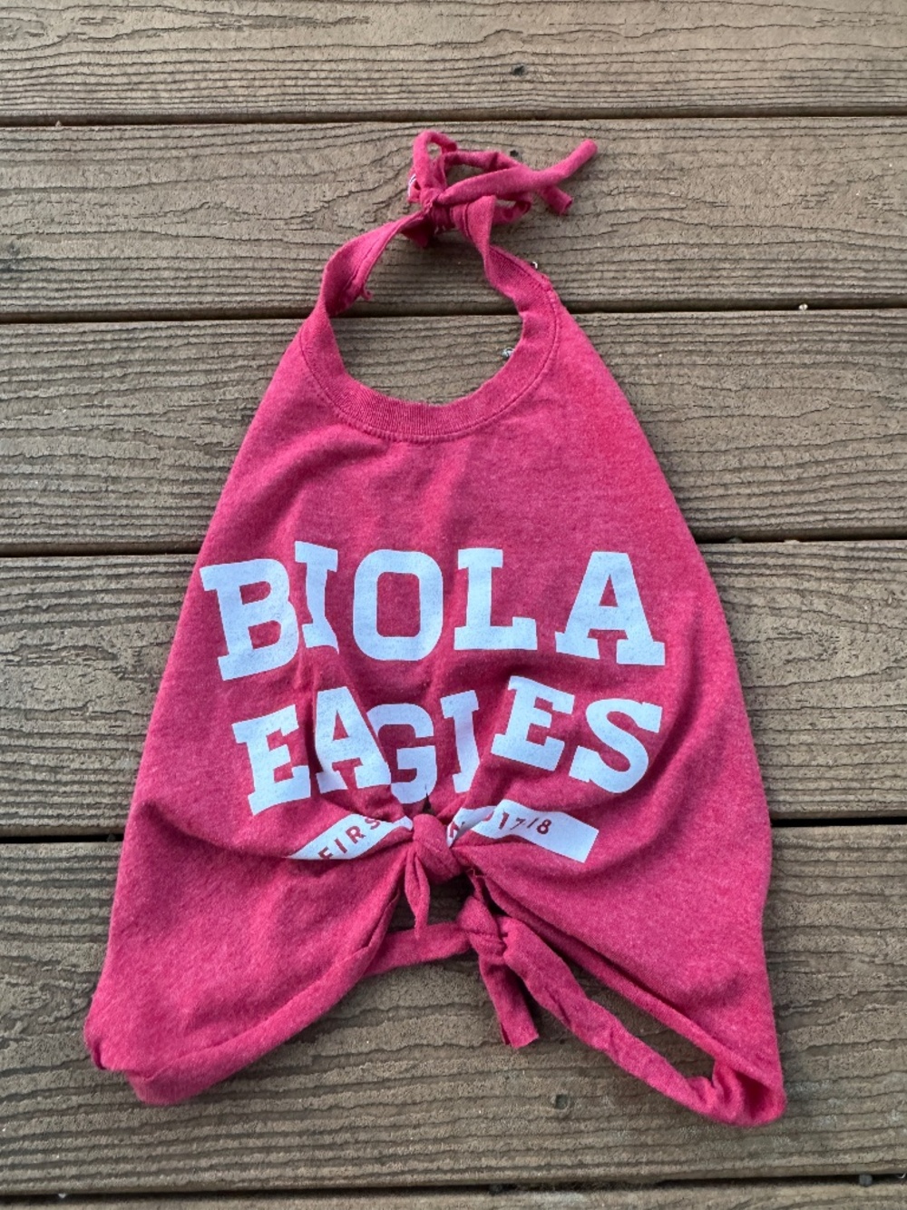 Biola Eagles vintage reworked red halter top xsmall